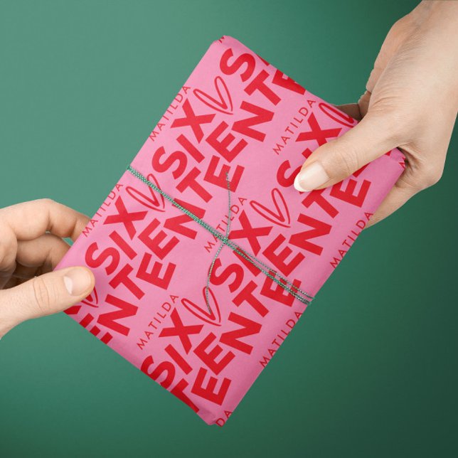 Papel De Presente Típica mínima vermelha moderna, 16 anos (Criador carregado)