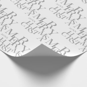 Papel De Presente Típica Minimalista de Cinzas Modernas Feliz Natal