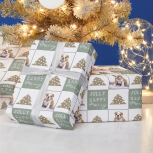 Papel De Presente Típica Tipografia de Cachorro Pet de Natal Foto da