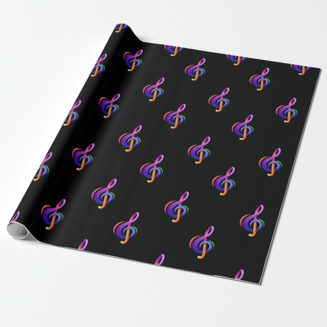 Papel De Presente Típico Preto (Desenrolado)