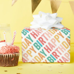 Papel De Presente Tipo Colorido Feliz Aniversário