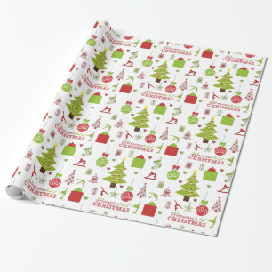 Papel De Presente Tipo da ginástica do feriado festivo do Natal