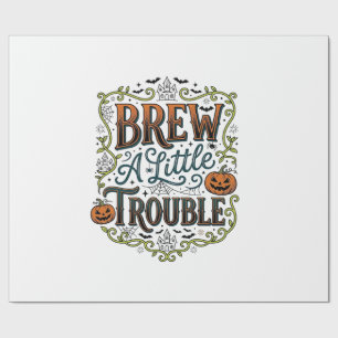 Papel De Presente Tipografia de Bruxa de Halloween Faça Um Pouco de 