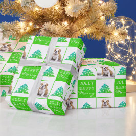 Papel De Presente Tipografia de Cachorro Filhote Pet Árvore de Natal