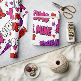 Papel De Presente Tipografia de Grafite de Quadrinhos na Moda "Seja
