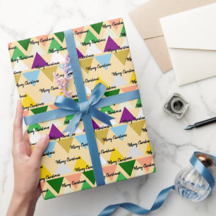 Papel De Presente Tipografia de Natal Alegre Colorida Fofa