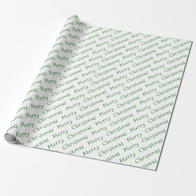 Papel De Presente Tipografia de Natal Verde sobre Livro Branco (Desenrolado)
