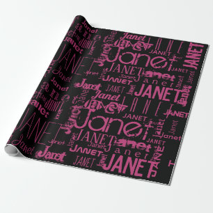 Papel De Presente Tipografia de Nome Personalizado