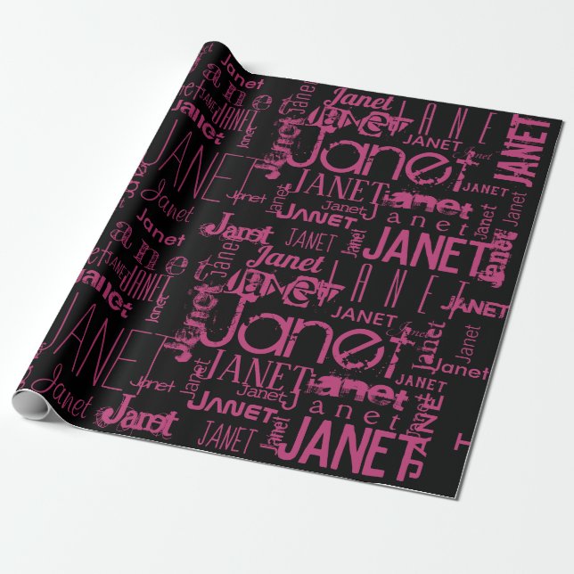 Papel De Presente Tipografia de Nome Personalizado (Desenrolado)