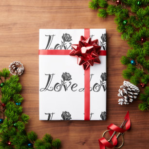 Papel De Presente Tipografia Encontra a Natureza: A Rosa do Amor