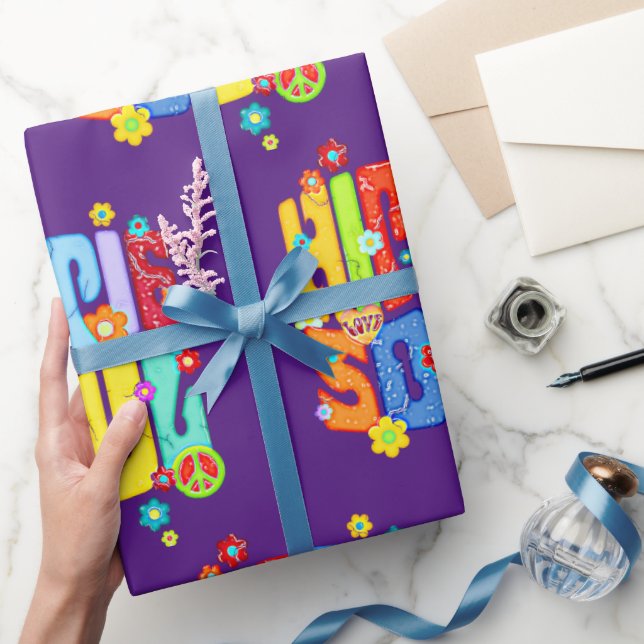 Papel De Presente Tipografia Engraçada - HIPPIE SOUL 1 (Presentear)