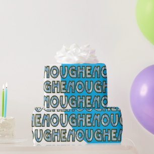 Papel De Presente Tipografia Inspiradora Empoderadora Azul Suficient