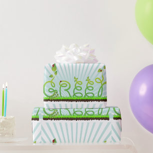 Papel De Presente Tipografia Natureza Verde Ecológica