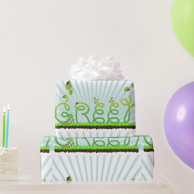 Papel De Presente Tipografia Natureza Verde Ecológica (Criador carregado)