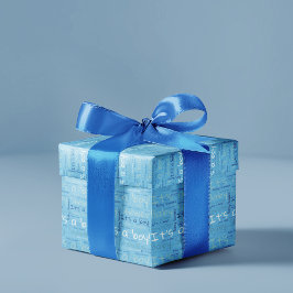 Papel De Presente Tipografia simples É um Chá de fraldas de menino