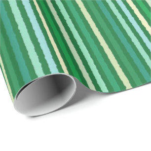 Papel De Presente Tiras de giz - Jade Green e Aqua