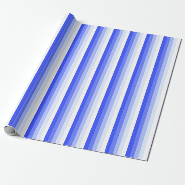 Papel De Presente Tiras de sombra azuis reais (Desenrolado)