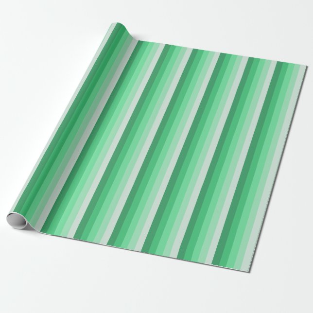 Papel De Presente Tiras de sombra verdes (Desenrolado)