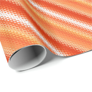 Papel De Presente Tiras de vidro fosco - laranja e branca