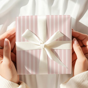 Papel De Presente Tiras Rosa Elegantes