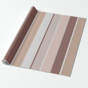 Papel De Presente Tiras Terrenas Modernas Esmagam Mauve Taupe