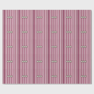 Papel De Presente Tiras Verticais Rosa Modernas Personalizadas