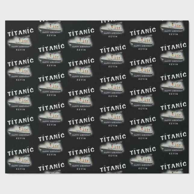 Papel De Presente Titanic do Nome Personalizado de Aniversário (Barra)