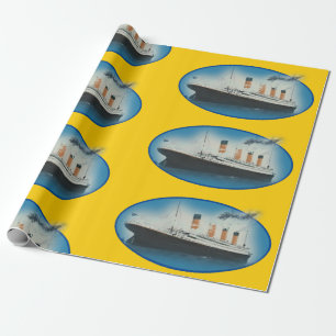 Papel De Presente Titanino Aniversário Amarelo RMS White Star Line S