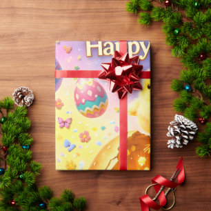 Papel De Presente Título coelhinho da Páscoa caprichoso e ovo colori