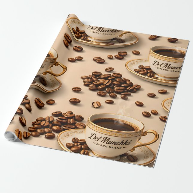 Papel De Presente Título gourmet grão de café torrado e espresso ele (Desenrolado)