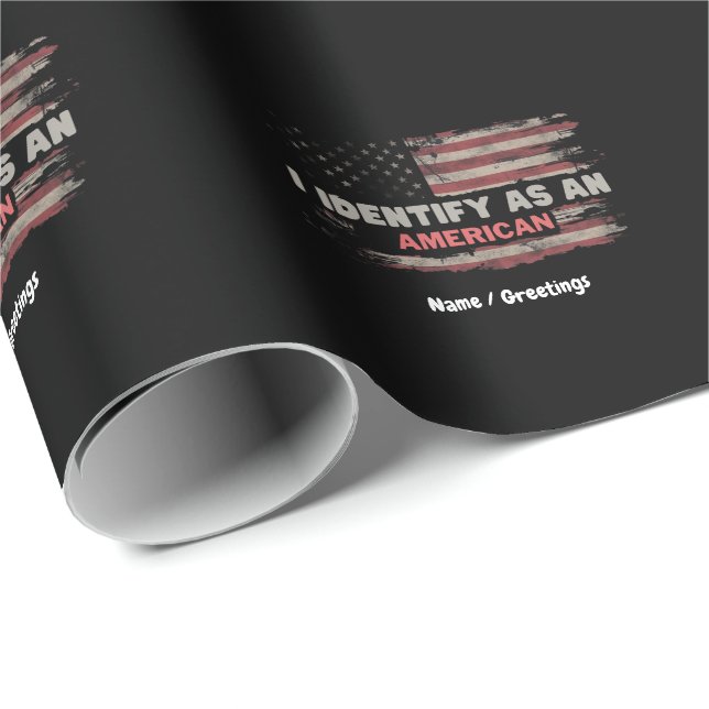 Papel De Presente Título: I Identify As American Flag Design (Ponta do rolo)