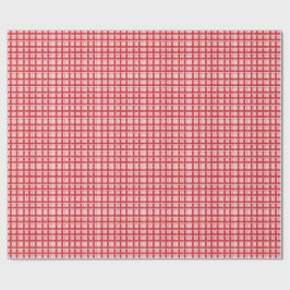 Papel De Presente Título Padrão Xadrez Texturizado Rosa e Vermelho