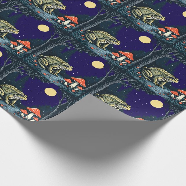 Papel De Presente Toad Foraging Toadstools In A Moonlit Woodland  (Ponta)