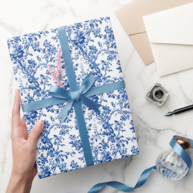 Papel De Presente Toalete Azul Clássico (Presentear)