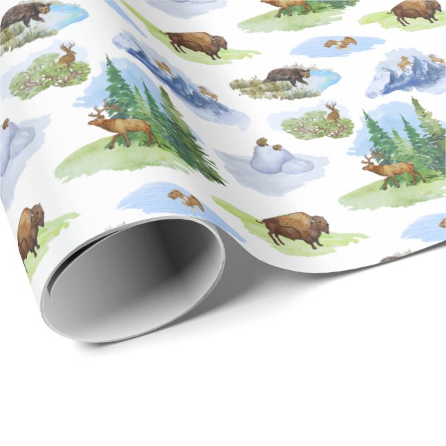 Papel De Presente Toalete de Animais da Montanha Rochosa (Original) (Ponta do rolo)