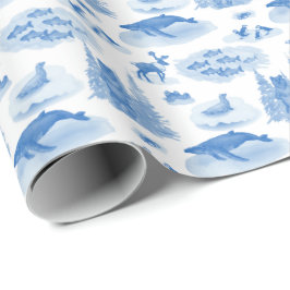 Papel De Presente Toalete de Animais do Alasca (Azul Wedgewood)