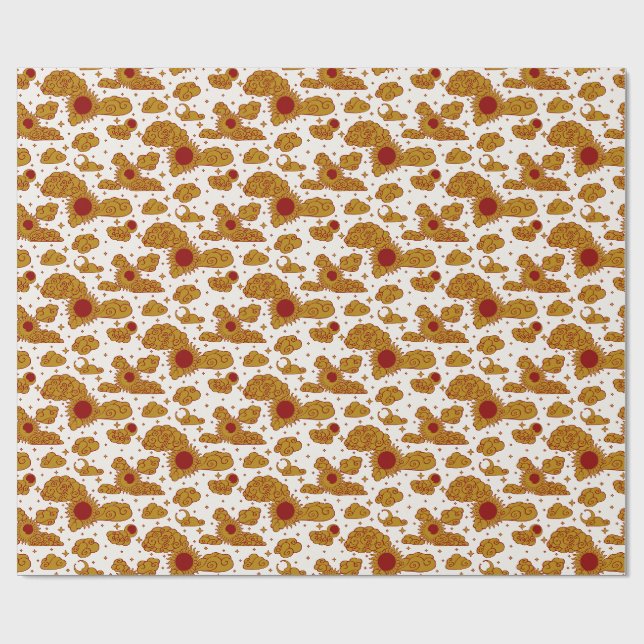 Papel De Presente Toalete de Gravura Celestial (Eclipse Carmesim) (Aberto)