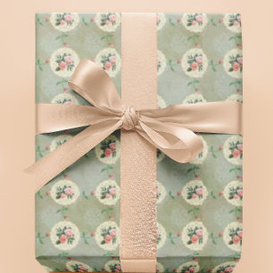 Papel De Presente Toalhinha de Rosas Vitorianas Antigas 