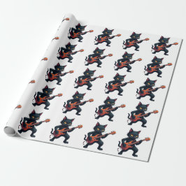 Papel De Presente Toca violão gato preto