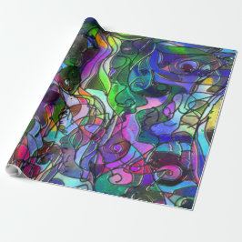 Papel De Presente Todas as Cores com Espirais e Linhas