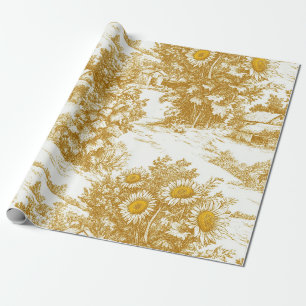 Papel De Presente Toile Cottagecore Girassol Campo (8)