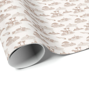 Papel De Presente Toile de Dinossauro (Marrom)