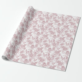 Papel De Presente Toile de Jouy Vermelha