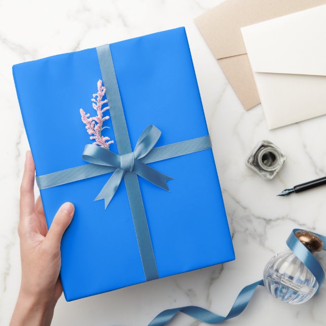 Papel De Presente Tom azul Azure simples Cor Tom (Presentear)