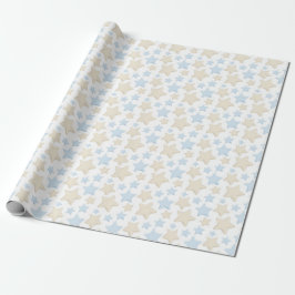 PAPEL DE PRESENTE TOM DE AZUL & ESTRELAS BEGE