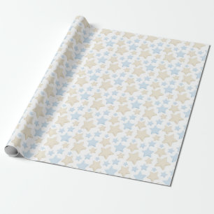 PAPEL DE PRESENTE TOM DE AZUL & ESTRELAS BEGE