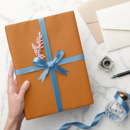 Papel De Presente Tom de Laranja Brilho Cobre Simples