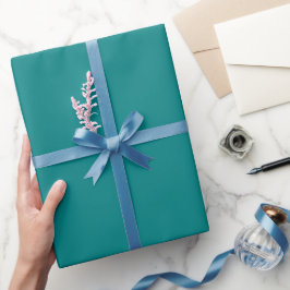 Papel De Presente Tom Verde Teal Simples Cor Sombre Tonalidade