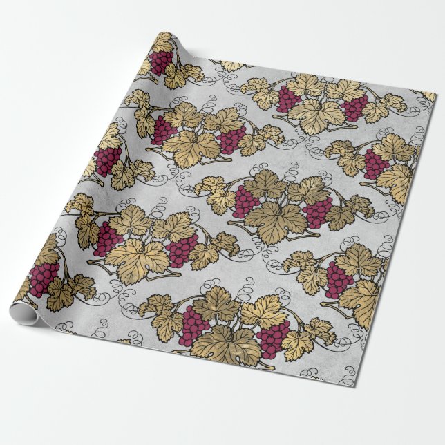 Papel De Presente Tonalidade de vinho e ameixa borgonha (Desenrolado)