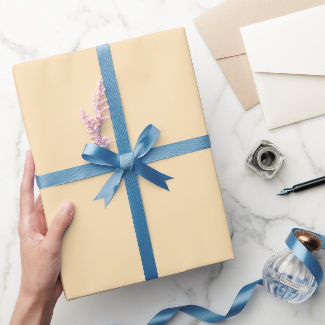 Papel De Presente Tono de Cor de Pêssego Glow Moccasin Simples (Presentear)